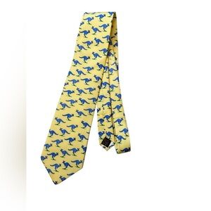 Alynn Neckwear “Kangaroos” Novelty Silk Tie Yellow Blue